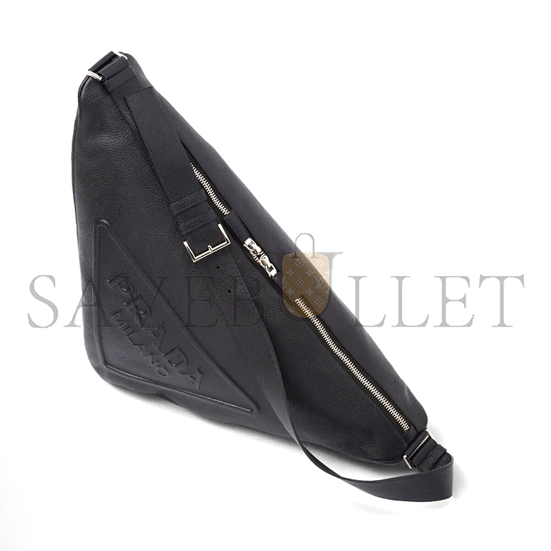Pra*a large leather triangle bag 2vy007 01 (58*27*22cm)